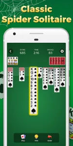 Spider Solitaire Classic Games app screenshot 2