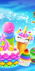 Mermaid Glitter Cupcake Chef app screenshot 1
